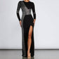 Gaje - Lita Heat Stone High Slit Formal Evening Dress