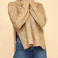 Baby Pink - Foiled Mock Neck Sweater Top