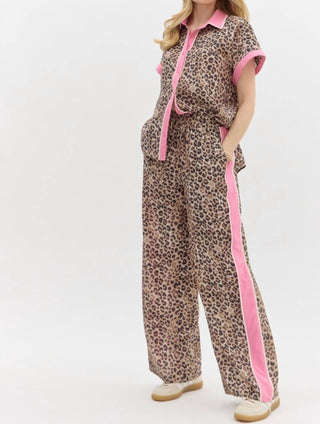 Entro - Leopard Button Up Top