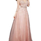 Jovani - Three Quarter Sleeve Wedding Dress