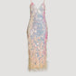 Loveshackfancy - Miriana Feather-trimmed Sequin Slip Midi Dress