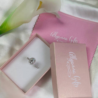 Allyanna Gifts - Women's Oval Moissanite With Halo Ring