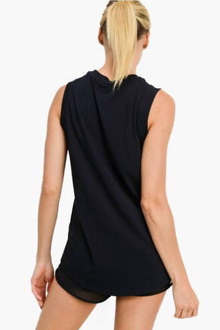 Mono B - Notched Sleeveless Flowy Tank Top