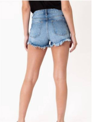 Kancan - Pastel Thread Distressed Denim Shorts