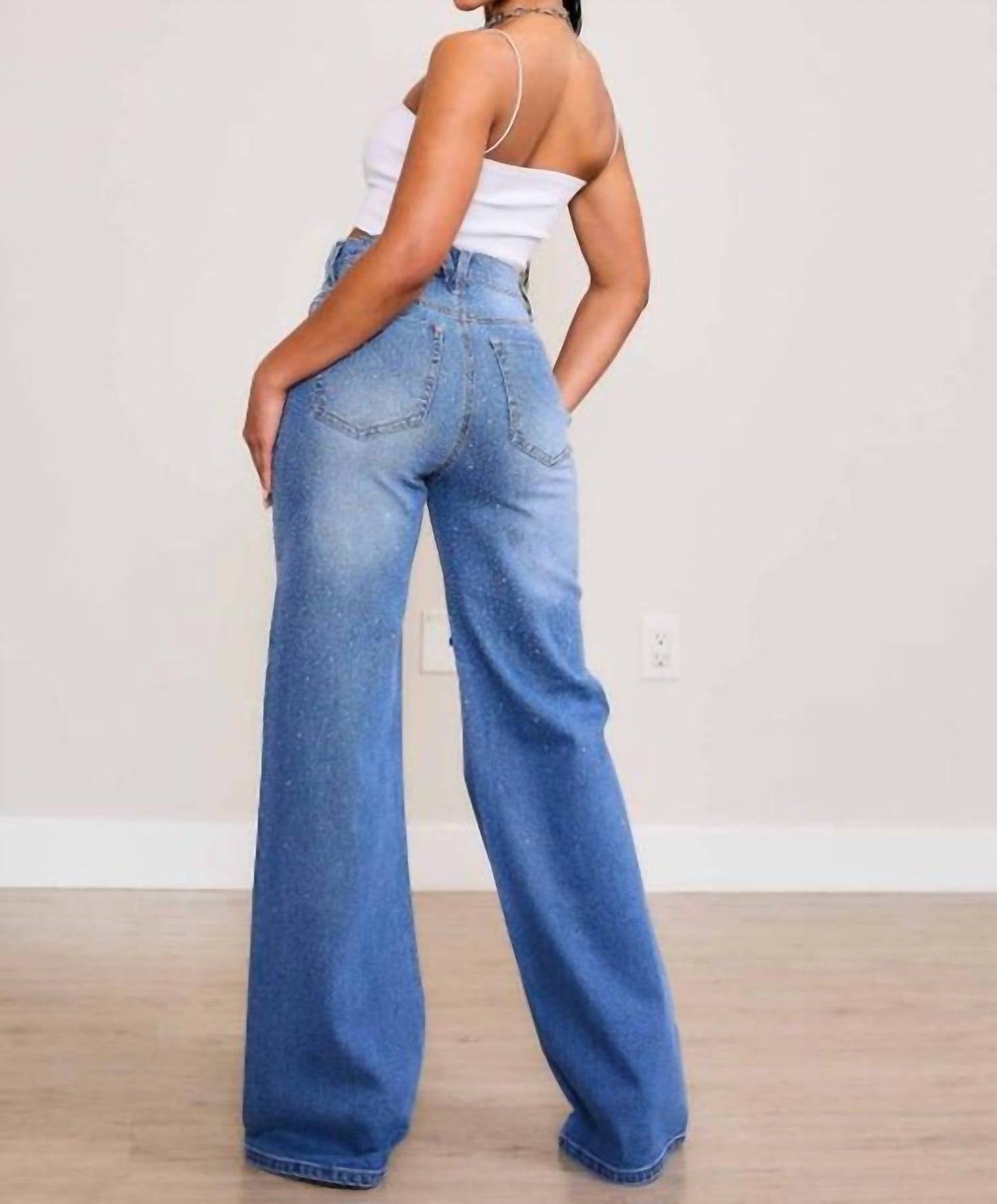 Vibrant M.I.U - Celine II Iridescent Rhinestone Jeans