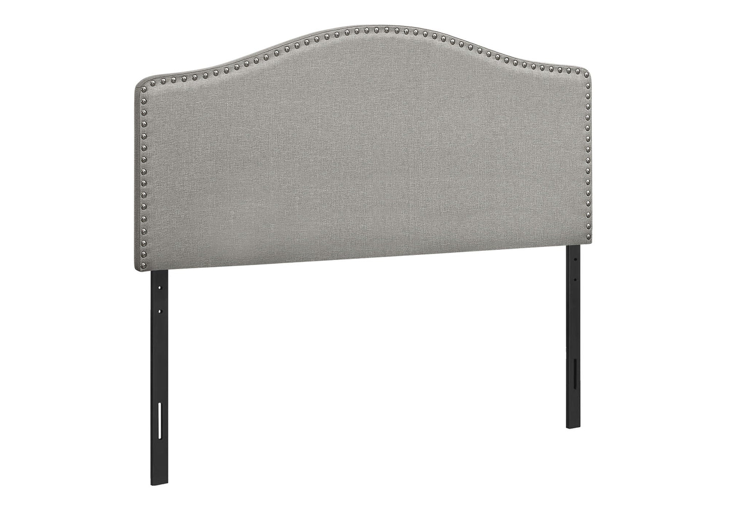 Full Size Upholstered Bed Headboard - Gray Transitional Style