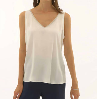 Joseph Ribkoff - Satin Sleeveless With Rhinestone Trim Top
