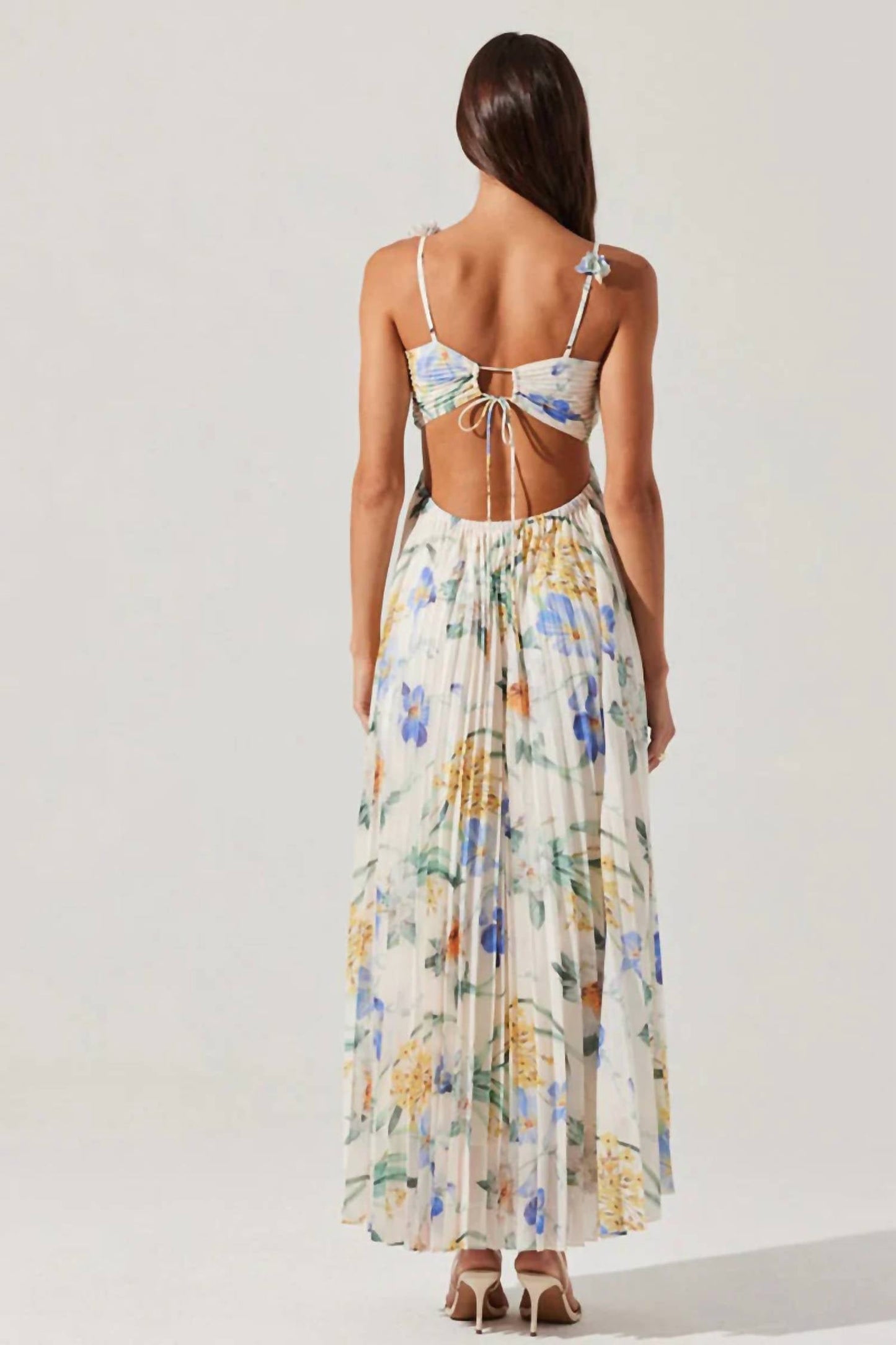 Astr - Emese Floral Pleated Maxi Dress