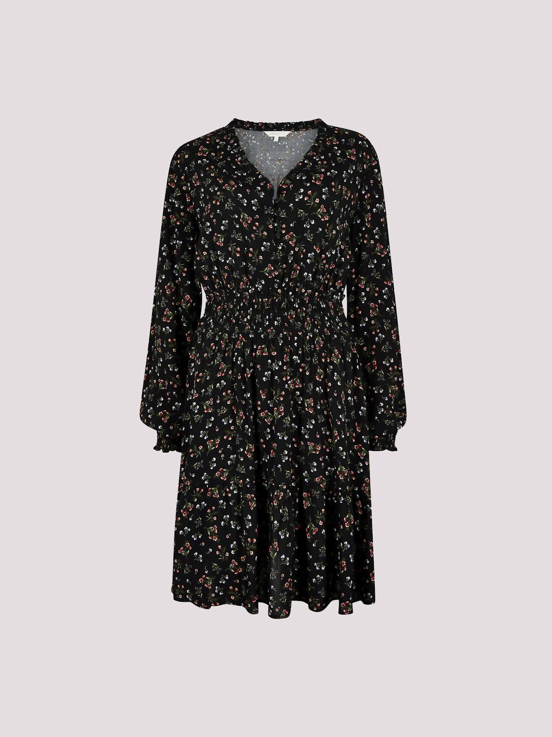Apricot - Vintage Ditsy Smock Waist Dress