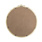 30x31" Round Wall Mirror with Gold Finish and Decorative Leaf Crest