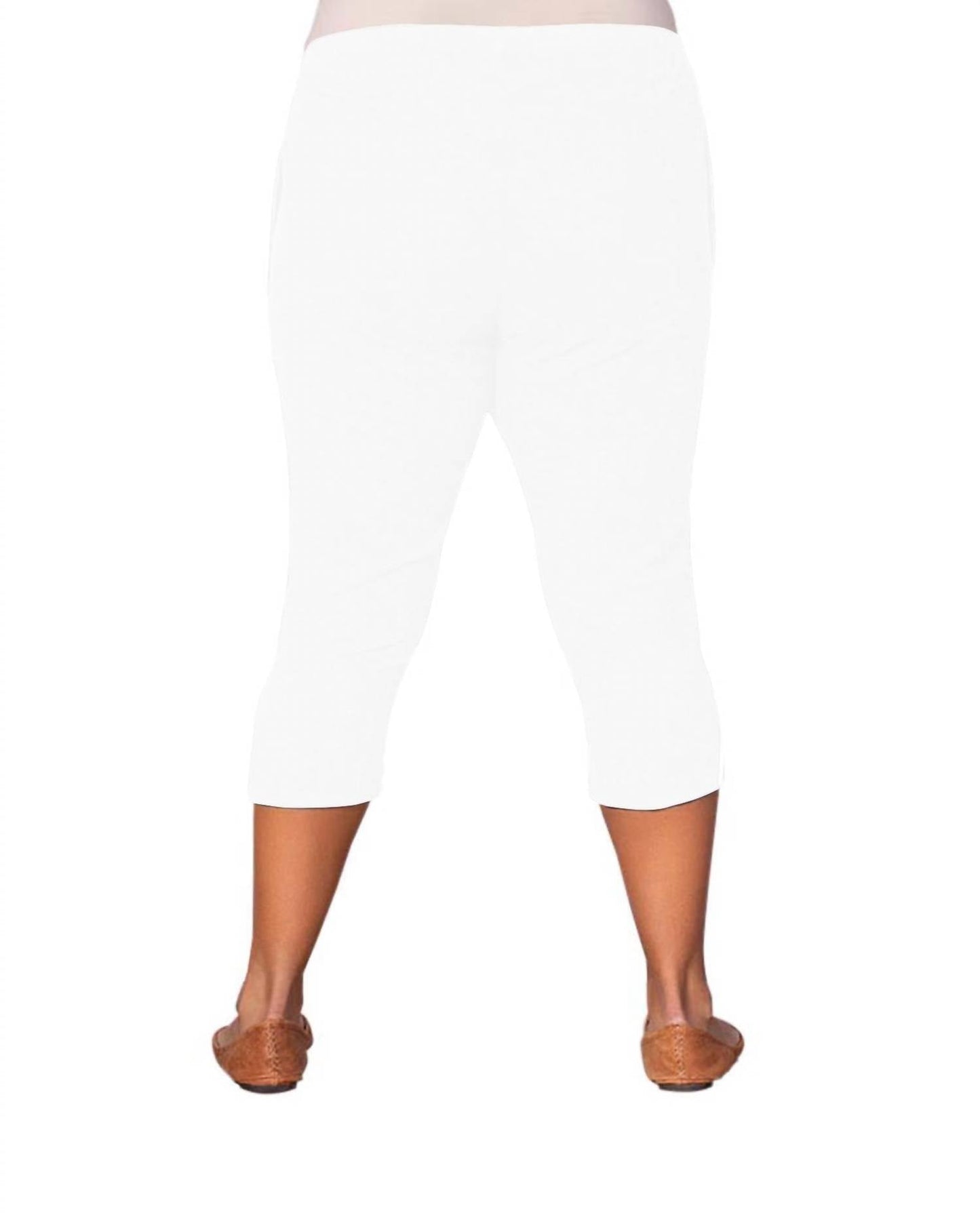On The Plus Side - Crinkle Cotton Crop Pants - Plus