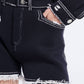 Barrie - Denim Fringed Cashmere And Cotton Shorts