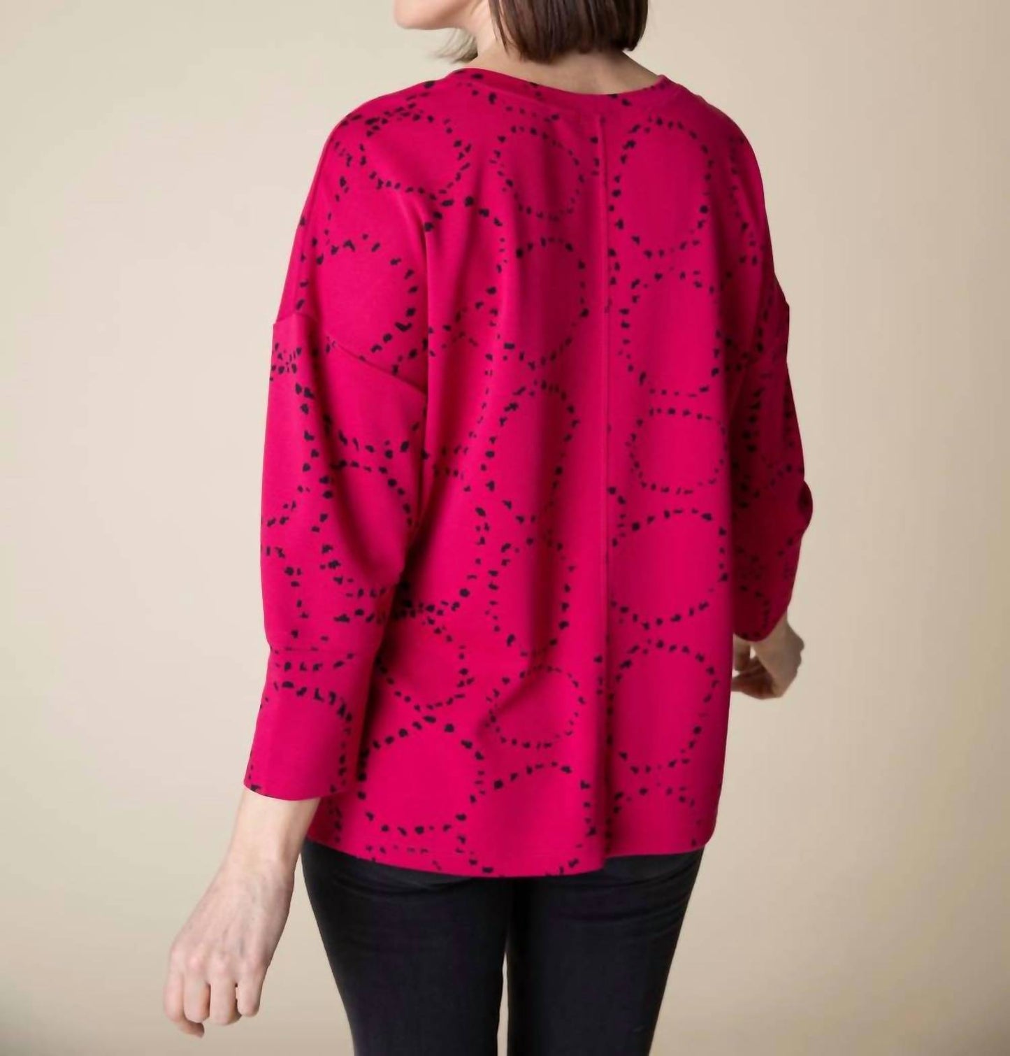 Habitat - Circle Knit Jacquard Boxy Crewneck Sleeve Top