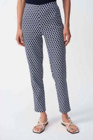 Joseph Ribkoff - Geometric Jacquard Slim Ankle Pant