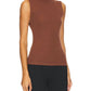 Enza Costa - Silk Knit Rib Sleeveless Mockneck Tank Top