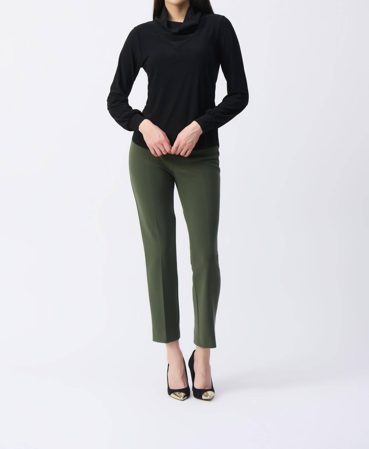 Joseph Ribkoff - Cowl Neck Puff-sleeve Top