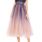 Mac Duggal - Pleated Bodice Tulle A-line Midi Dress