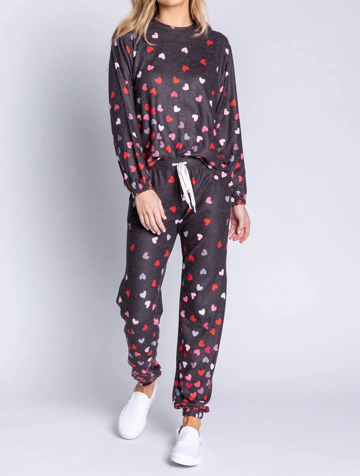 Pj Salvage - Kiss Me Goodnight Long Sleeve Lounge Top Rbkgls