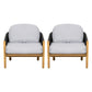 Grotta Outdoor Wood Club Chair Set of 2