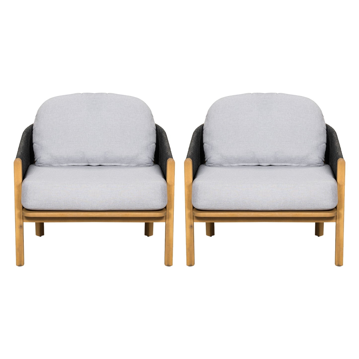 Grotta Outdoor Wood Club Chair Set of 2