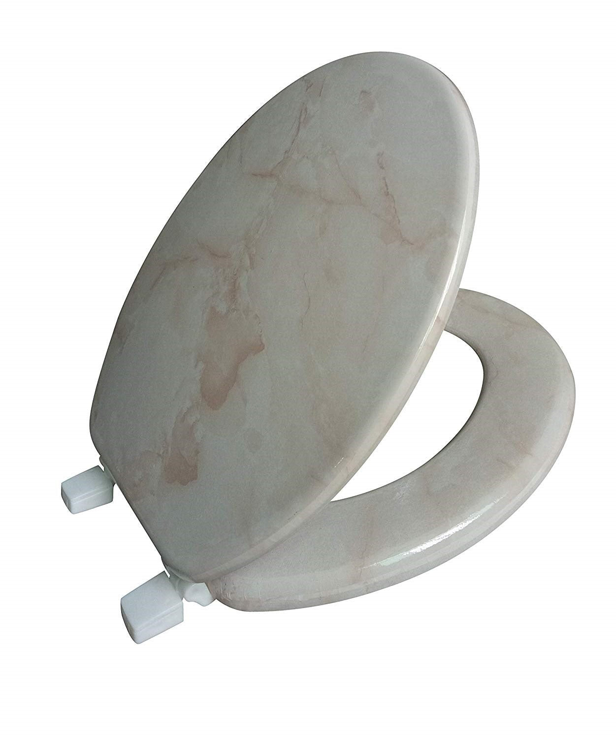 J&V Textiles Round Toilet Seat With Easy Clean & Change Hinge