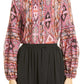 KOBI HALPERIN Melody Print Pintuck Cotton Blouse in Pink Lady Multi, Size Medium