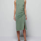 Nation Ltd - Iris Ruched Crewneck Midi Dress