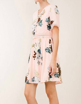 Entro - Lace Up Floral Mini Dress