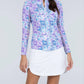 Ibkul - Mock Zip Neck Top - Kathy
