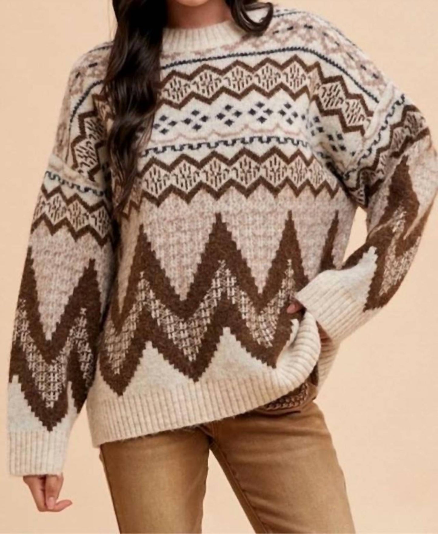 Blu Pepper - Fairisle Loose Sweater
