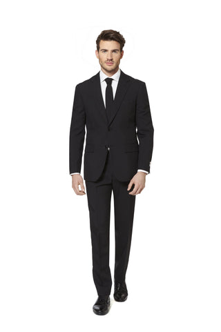 OppoSuits Black Knight Trim Fit Suit with Tie - Size 42