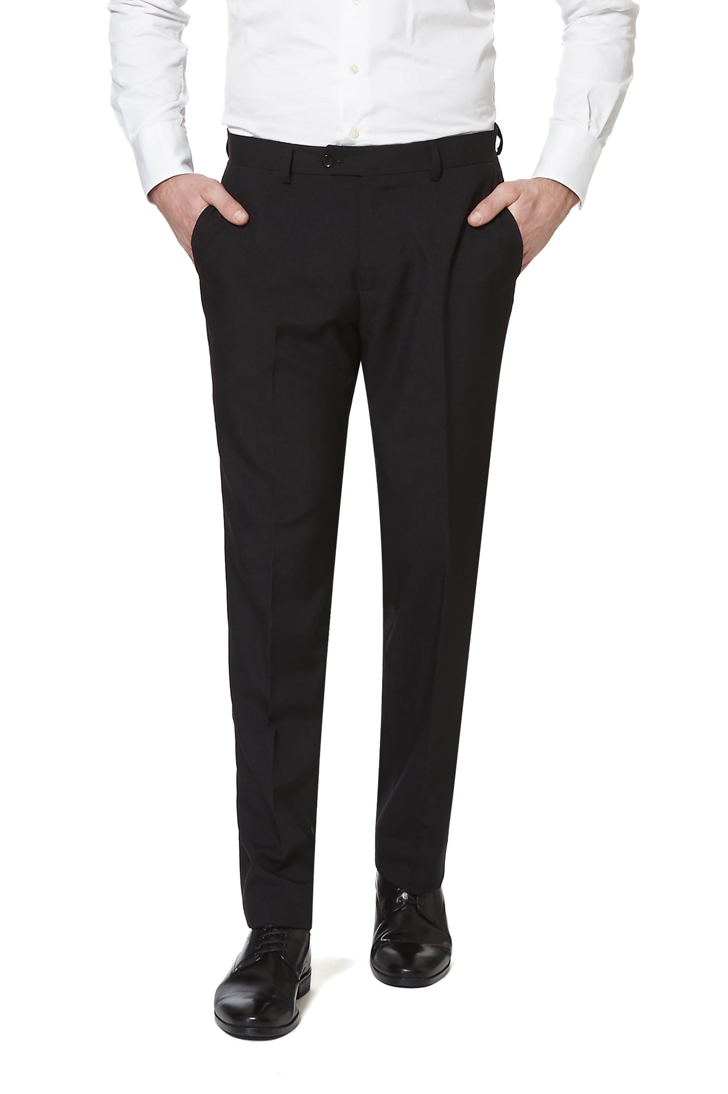 OppoSuits Black Knight Trim Fit Suit with Tie - Size 42