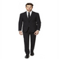 OppoSuits Black Knight Trim Fit Suit with Tie - Size 42