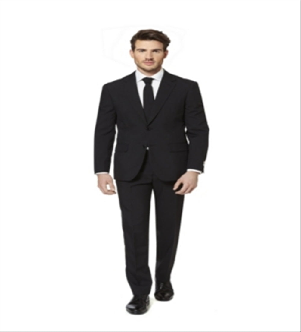 OppoSuits Black Knight Trim Fit Suit with Tie - Size 42