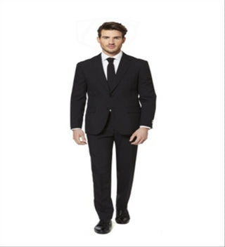 OppoSuits Black Knight Trim Fit Suit with Tie - Size 42