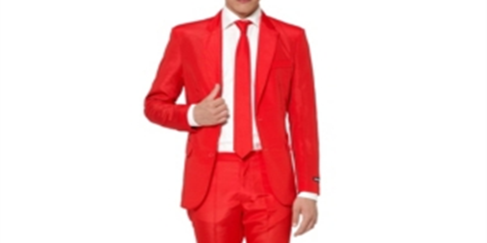 Suitmeister Men's Solid Suit Red Size XL