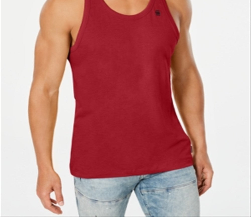 G-Star Raw Men's Solid Tank Top Red Size X-Large