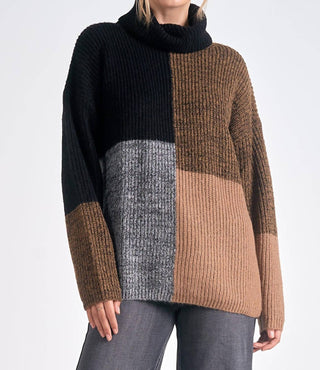 Elan - Colorblock Turtle Neck Sweater