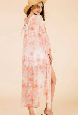 Jen & Co. - Boho Long Printed Kimono Wrap Cover Up