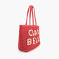 America & Beyond - Women's Ciao Bella Beaded Macrame Jute Tote Bag