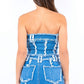American Bazi - Frayed Edge Denim Corset Top