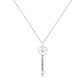.925 Sterling Silver Pave and Bezel-Set Diamond Accent Key 18" Heart and Lock Pendant Necklace (K-L Color, I1-I2 Clarity)