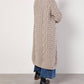 Apricot - Chunky Cable Knit Midi-Cardigan
