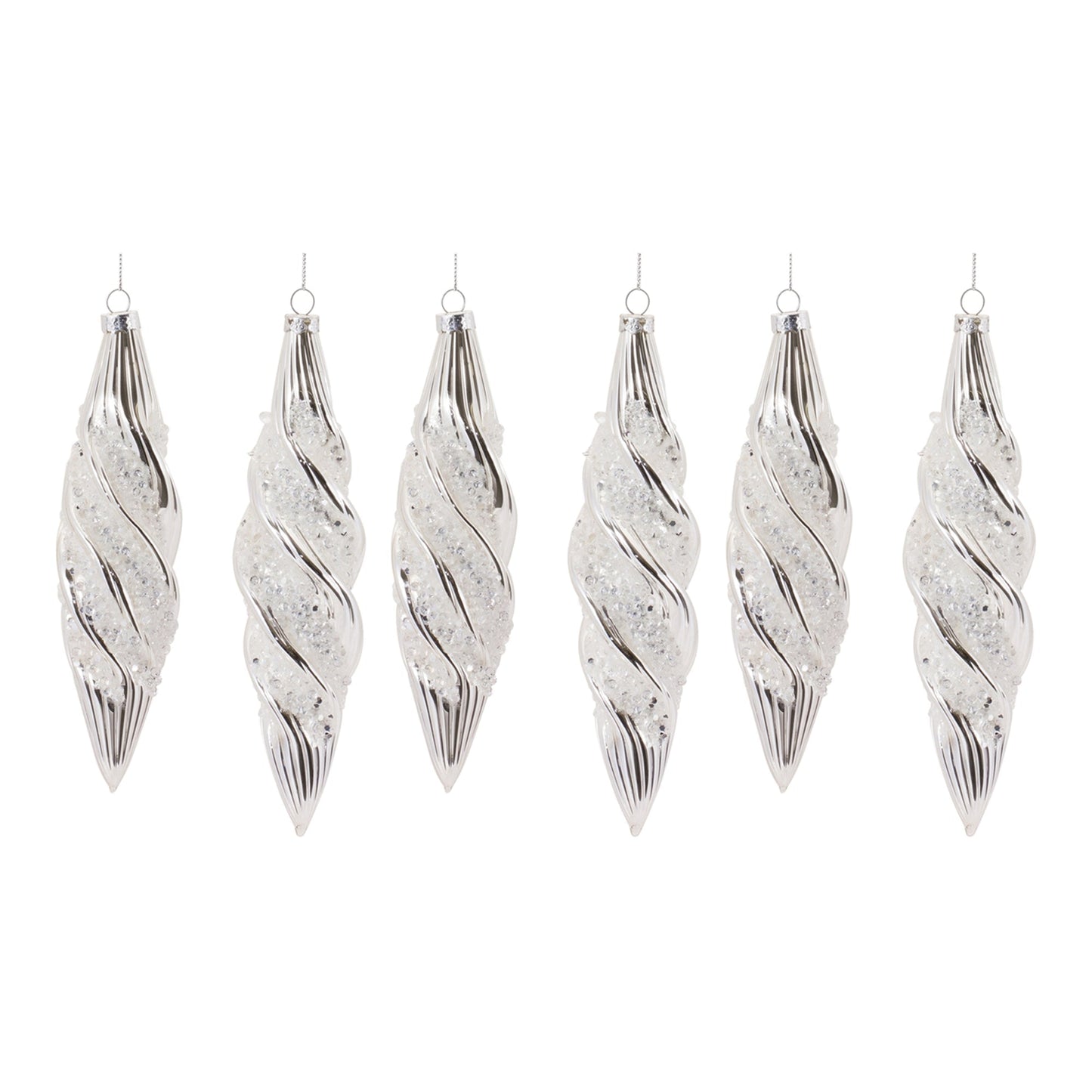 Beaded Glass Swirl Ornament (Set of 6)