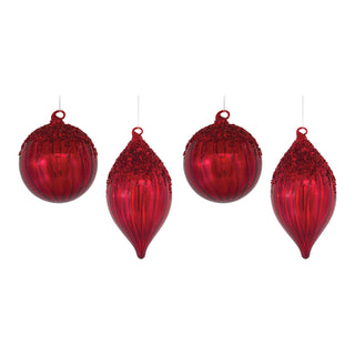 Sequined Glass Ornament (Set of 4)