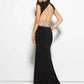 Mac Duggal - Cap Sleeve Plunging V-neck Prom Dress