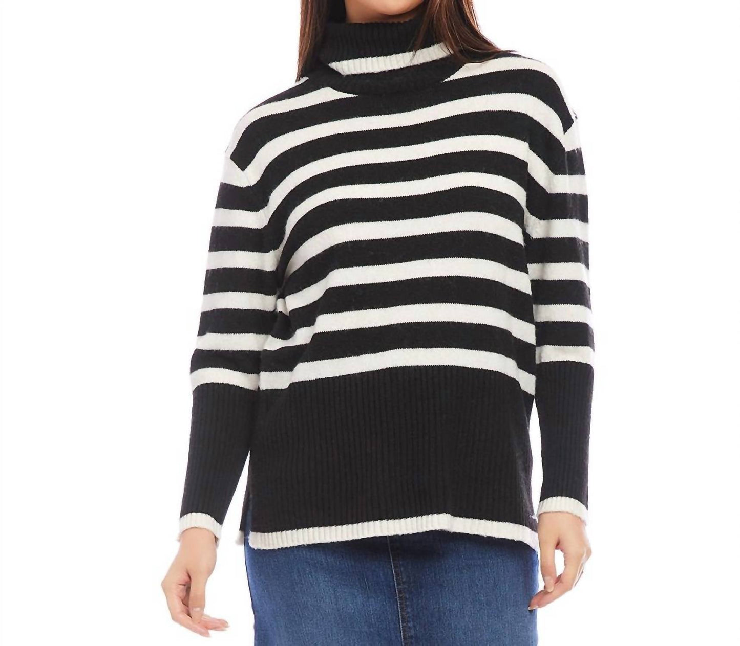 Karen Kane - Stripe Turtleneck Sweater