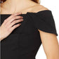 Adrianna Papell - Embroidered Off-the-shoulder Short Sleeve Bodice Gown