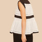 Anniewear - Contrast Trim Peplum Top