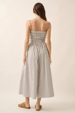 Promesa - Striped Smocked Midi Dress